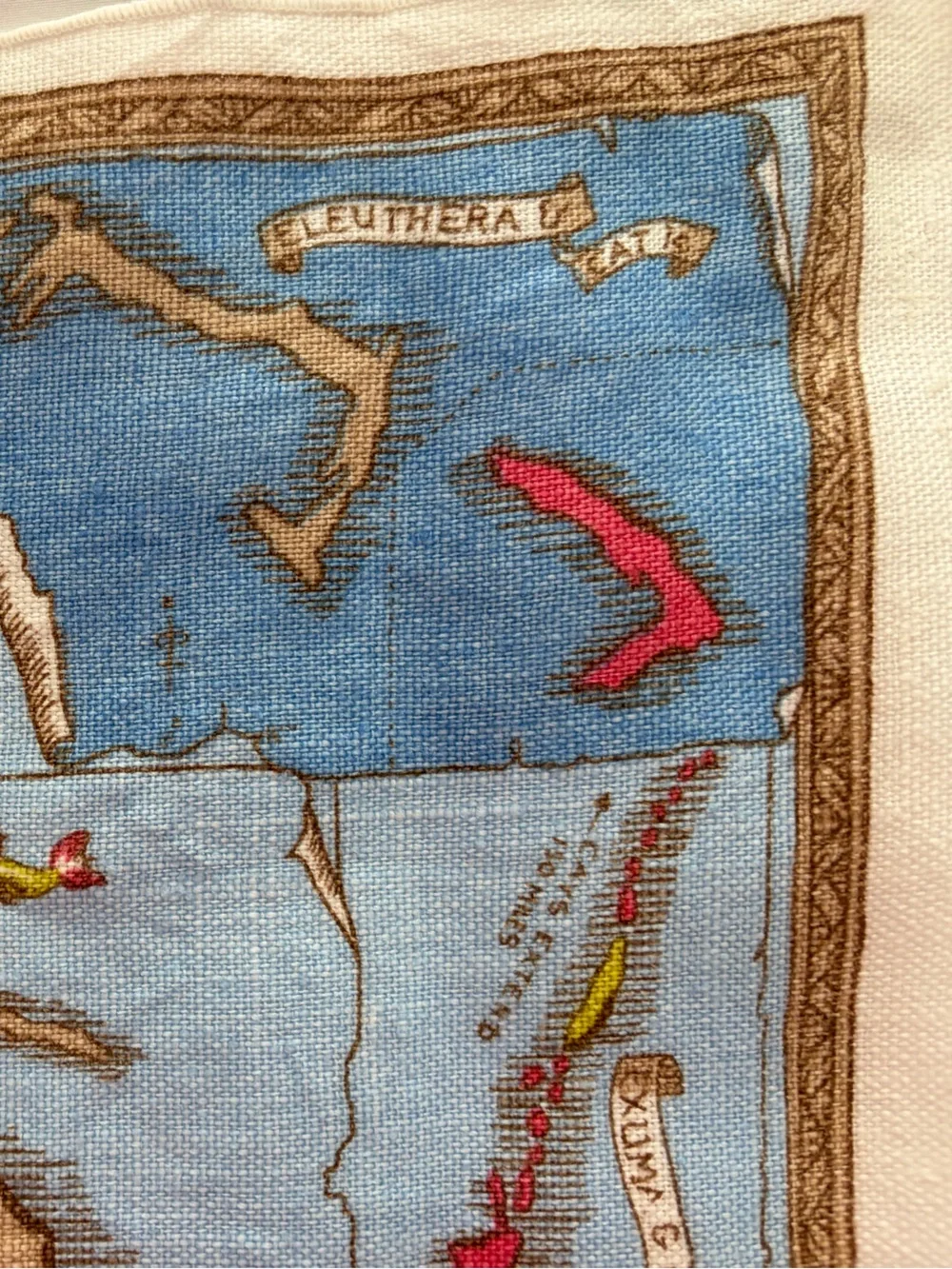 Bahama Islands VTG Irish Linen 4 Placemats map